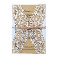 Wedding Invitation Rectangle Vellum Invitation Card Lace Marriage  Invitation Laser Cut